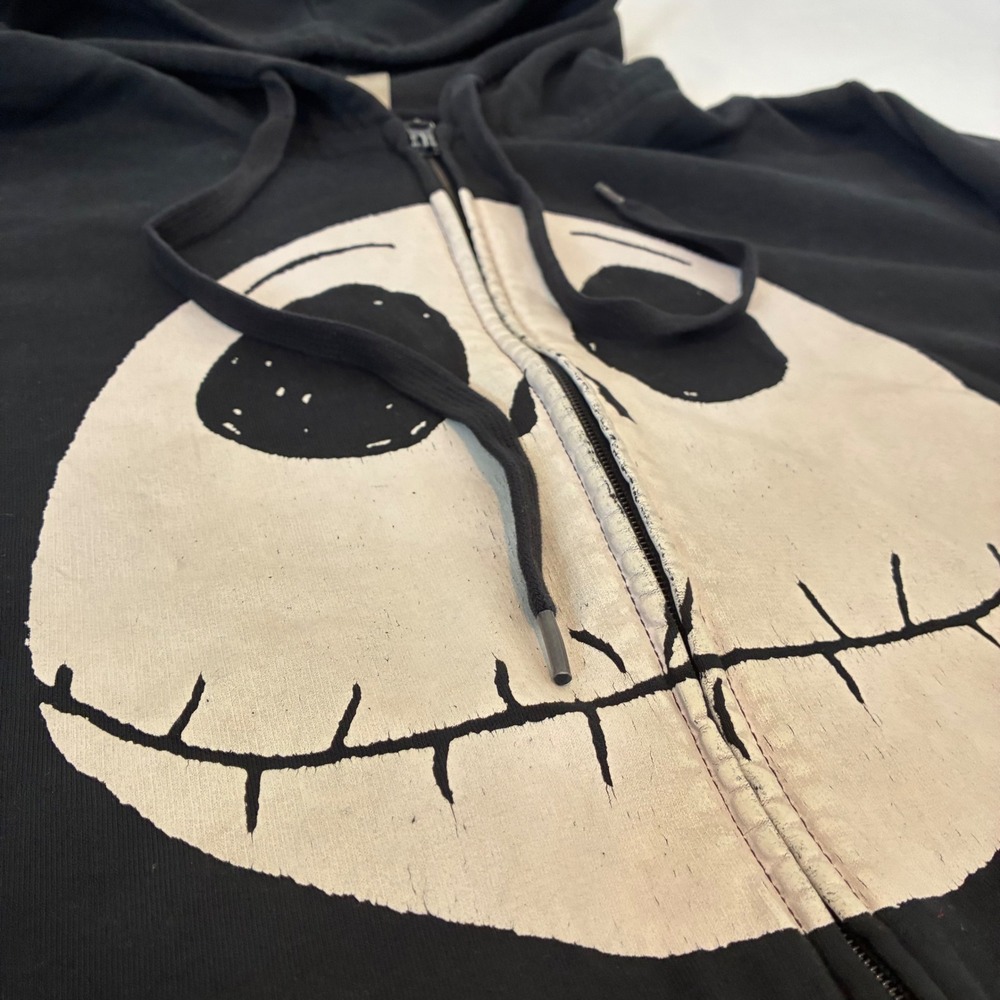 Disney Hoodie Medium Black Jack Skellington Nightmare Before Christmas Zip - Picture 2 of 7